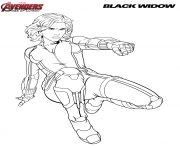 Printable black widow from Avengers coloring pages